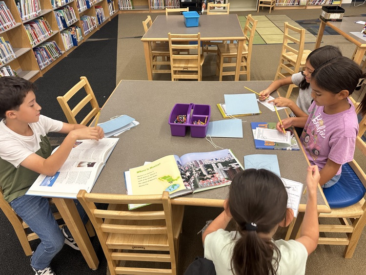 students researching