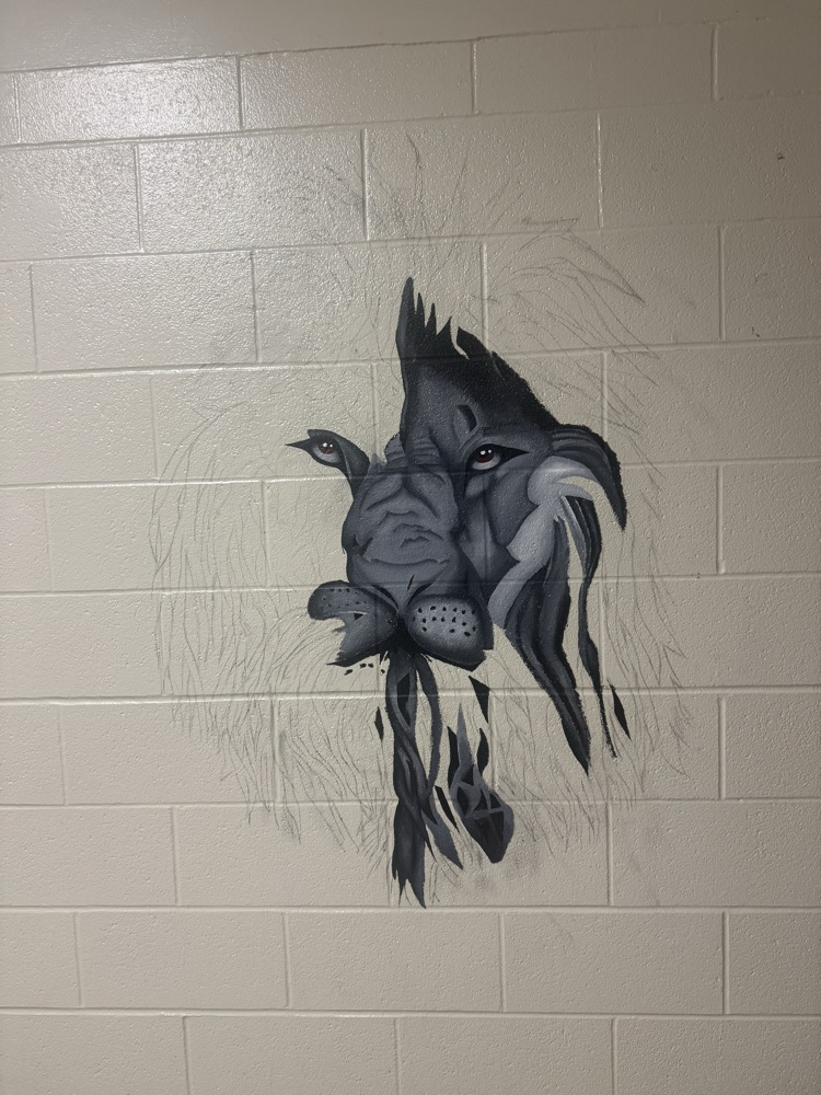 Lion painting in progress