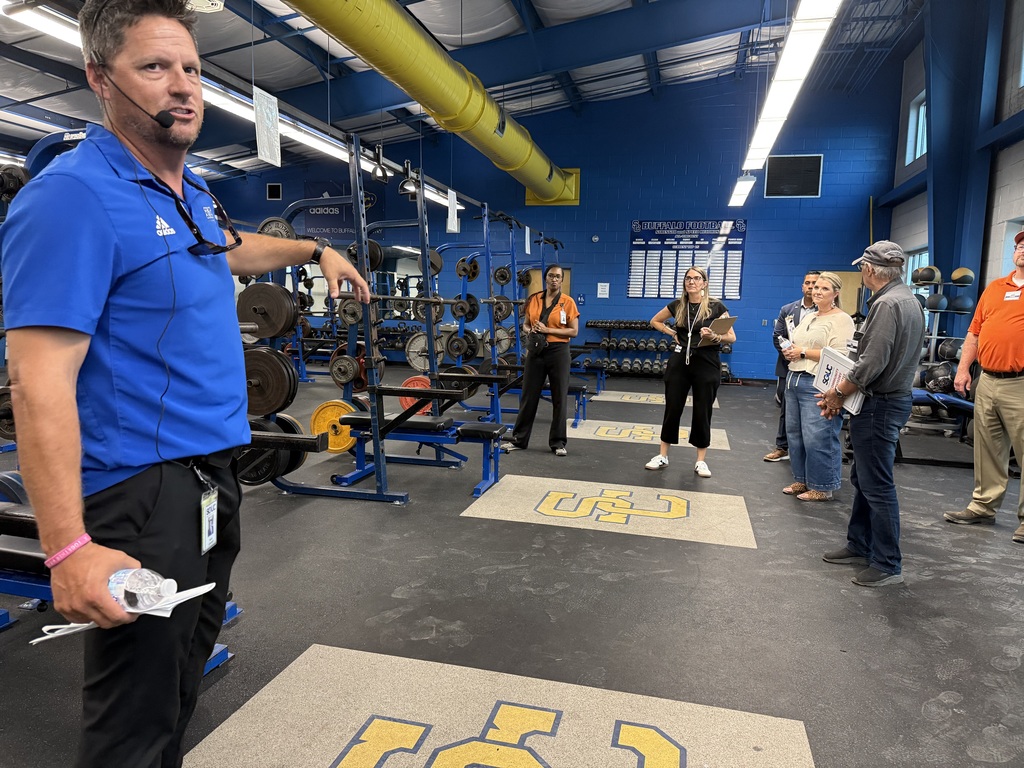 Scott Lehnhoff gives a guided tour of the 1990s weight room in use by Clemens HS student-athletes.