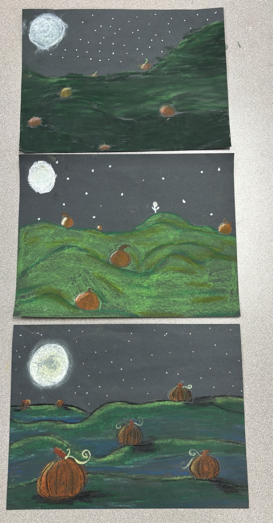 student pumpkin patch drawing