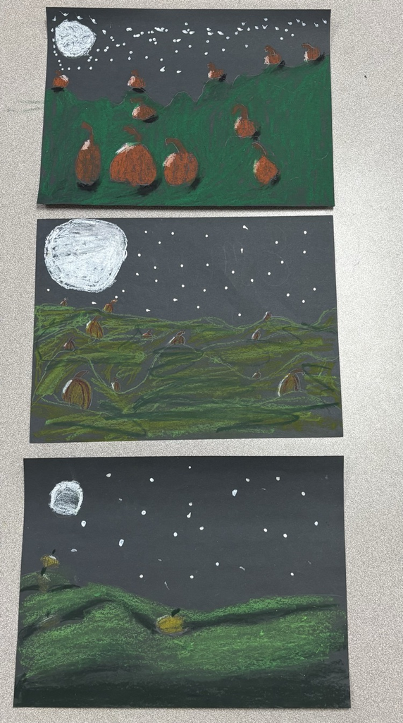 student pumpkin patch drawing