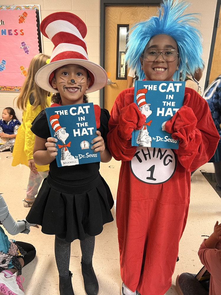 Sippel character parade with students and teachers dressed up 