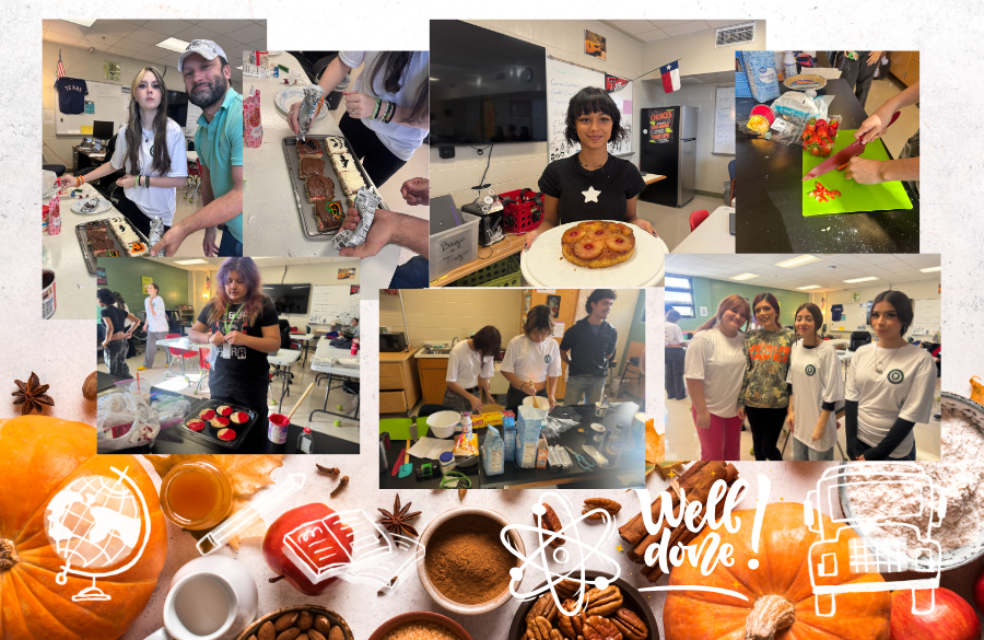 students showcase their fresh baking goods