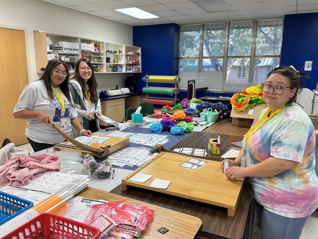 Volunteers working hard around campus