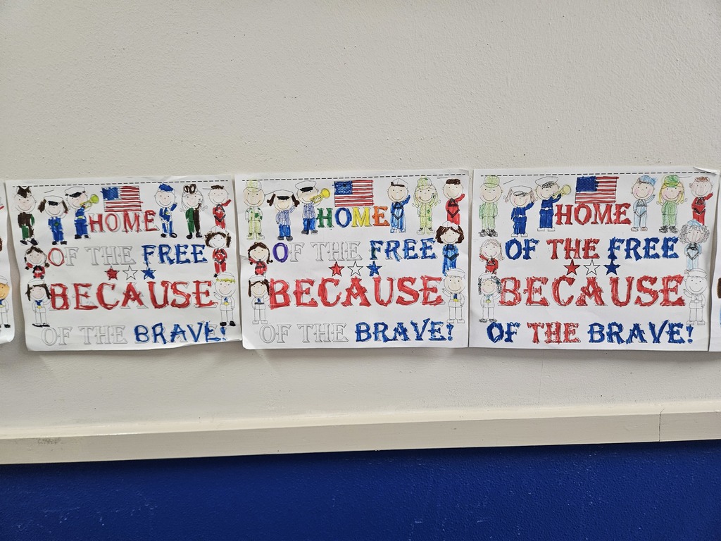 Patriotic artwork lined the hallways for our Veteran's Day parade