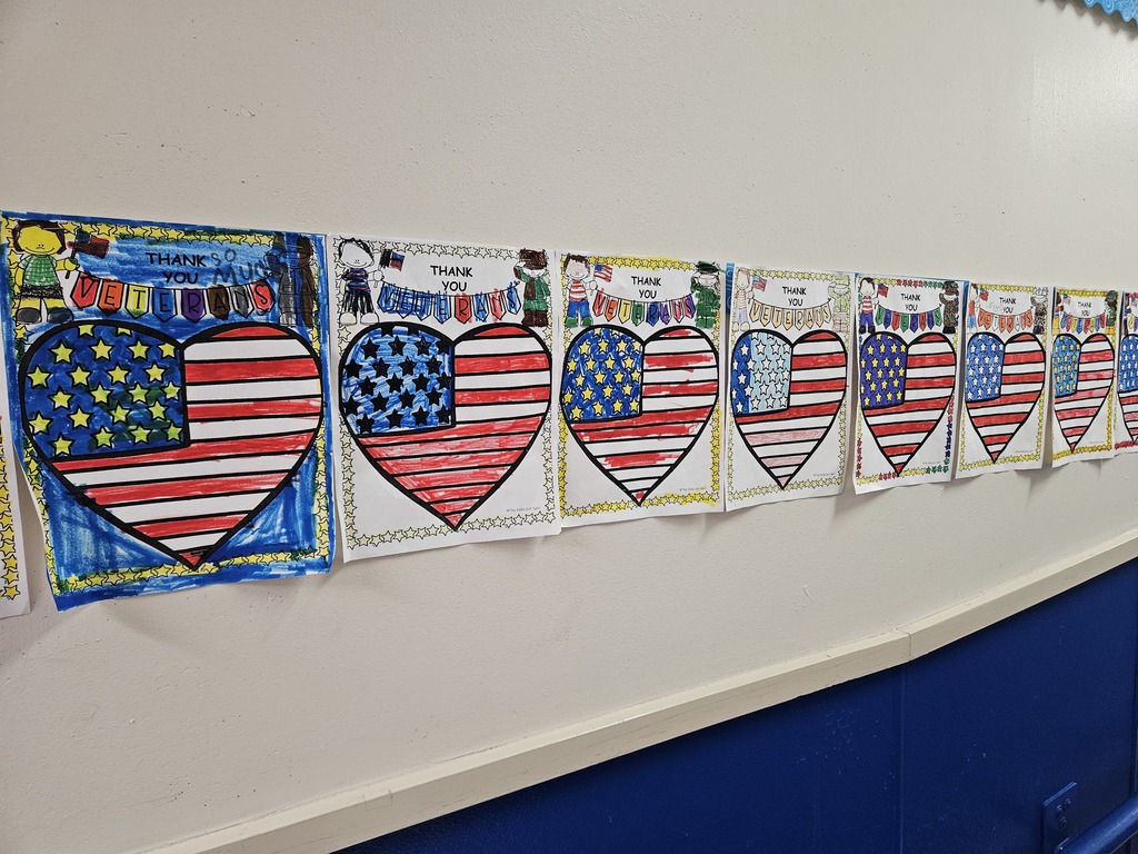 Patriotic artwork lined the hallways for our Veteran's Day parade