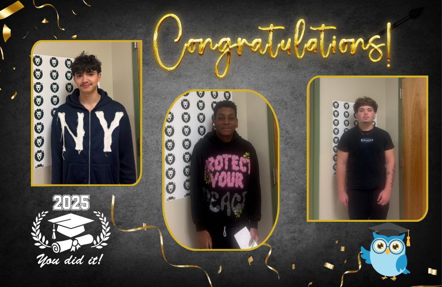 three proud smiley students posing for a picture