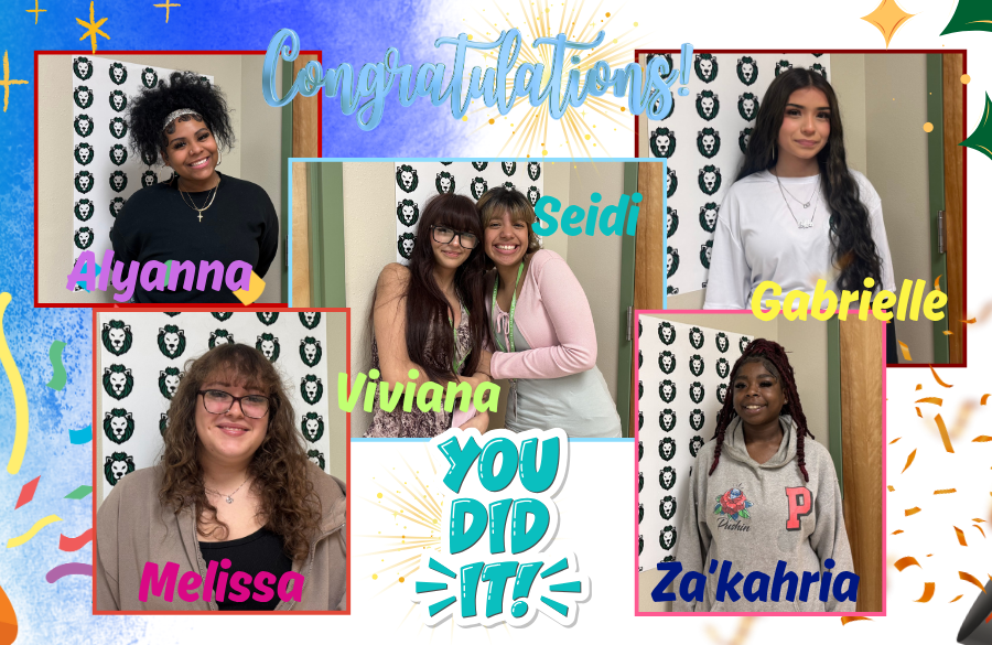 six girls just graduated and posing for individual pictures