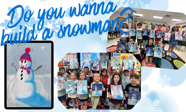 Building snowman with chalk