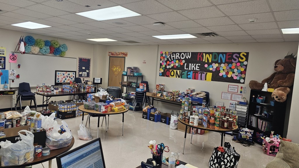 picture of the food drive donations