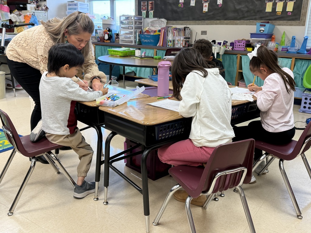 Ms. Benson at Green Valley ES works with her first graders