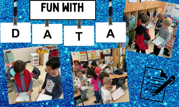 First graders having fun with data
