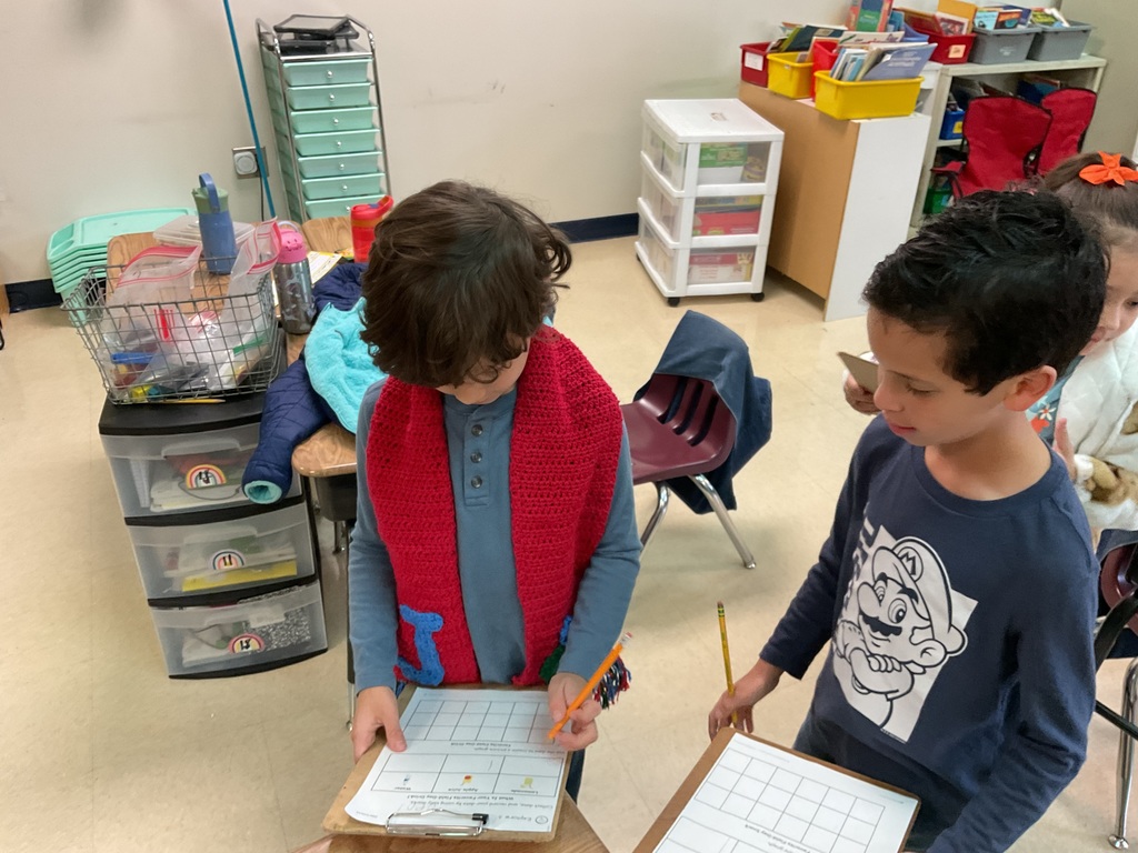 First graders having fun with data