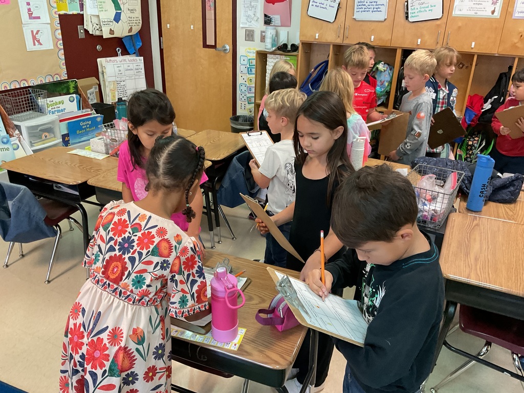 First graders having fun with data