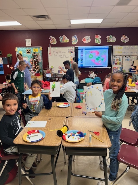 Student Council Members crafting kindness for the community