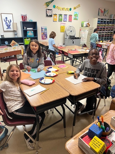 Student Council Members crafting kindness for the community