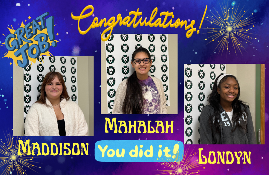 3 female students posing for picture