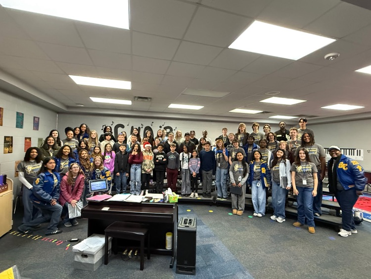 Clemens choir posing with students