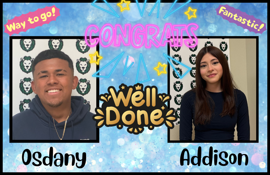 a male and a female student posing for a picture individually