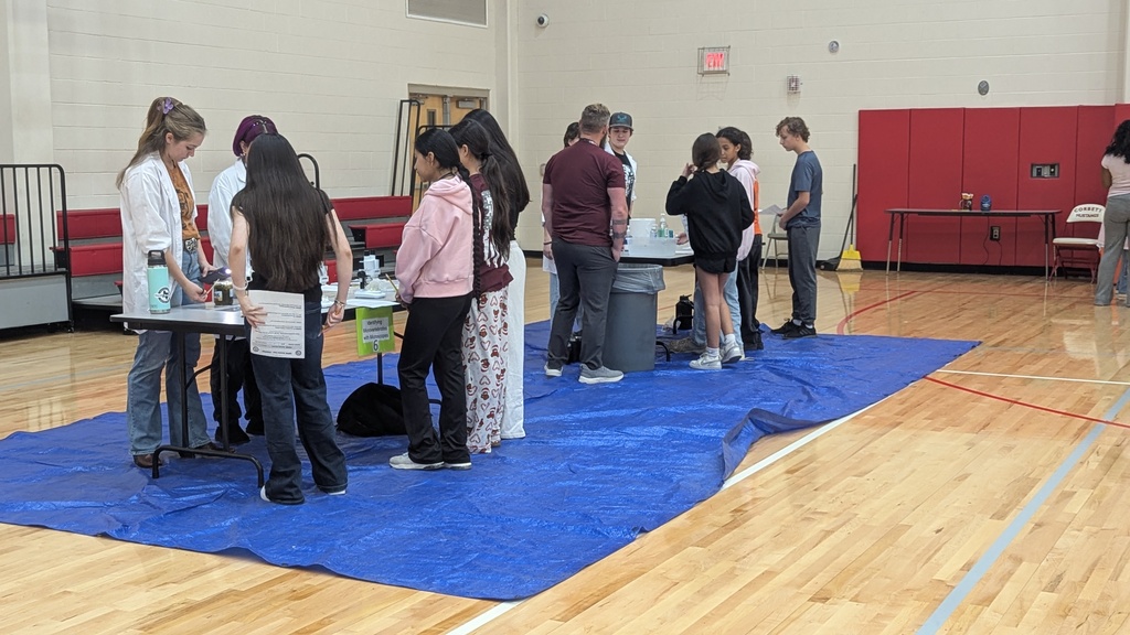 Corbett JHS held its Science Expo in the gymnasium