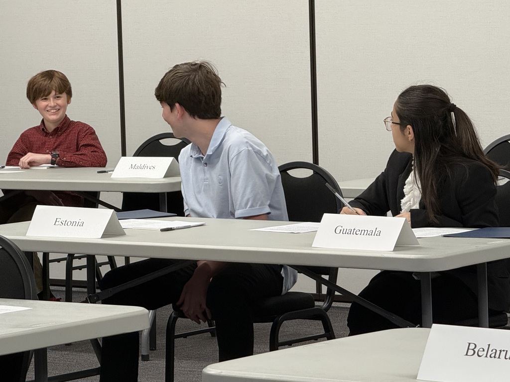 Students represented different nations working together to solve global issues