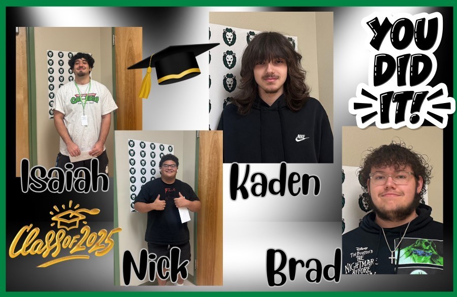 4 students posing proudly