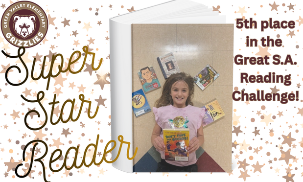 Our Super Star Reader placed in 5th in the Great S.A. Reading Challenge!