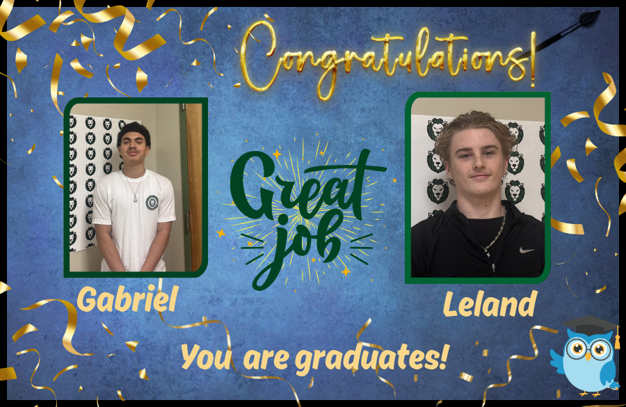 students pose for picture after finishing their credits