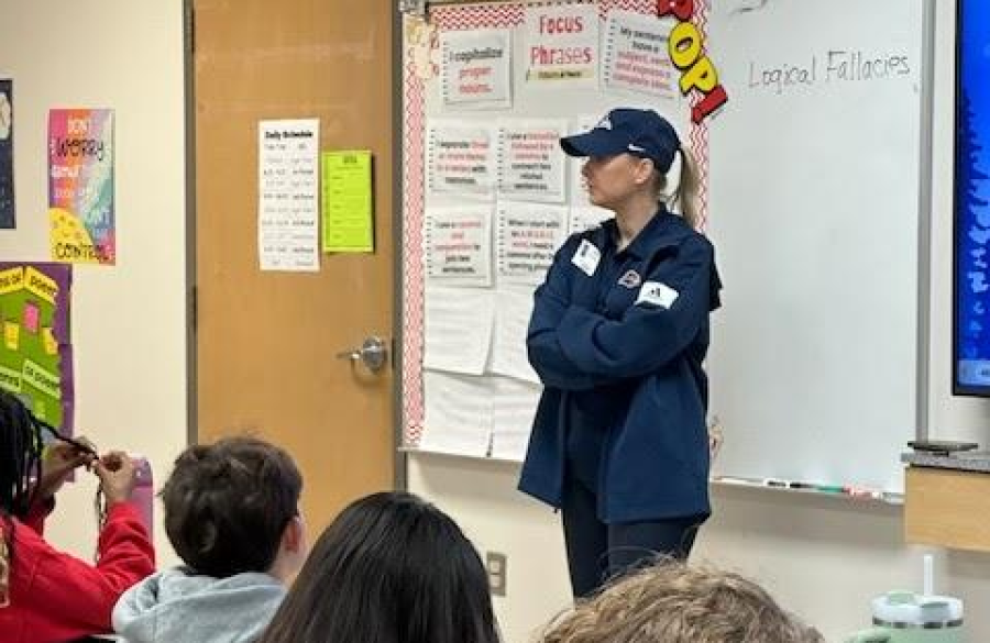 a parent volunteer presenting to classes about their chosen career on Career Day