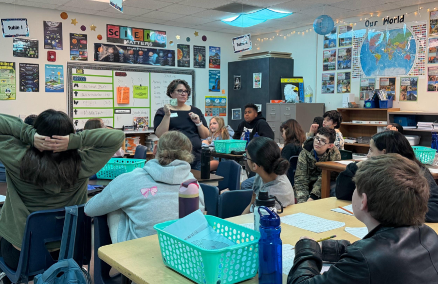 a parent volunteer presenting to classes about their chosen career on Career Day
