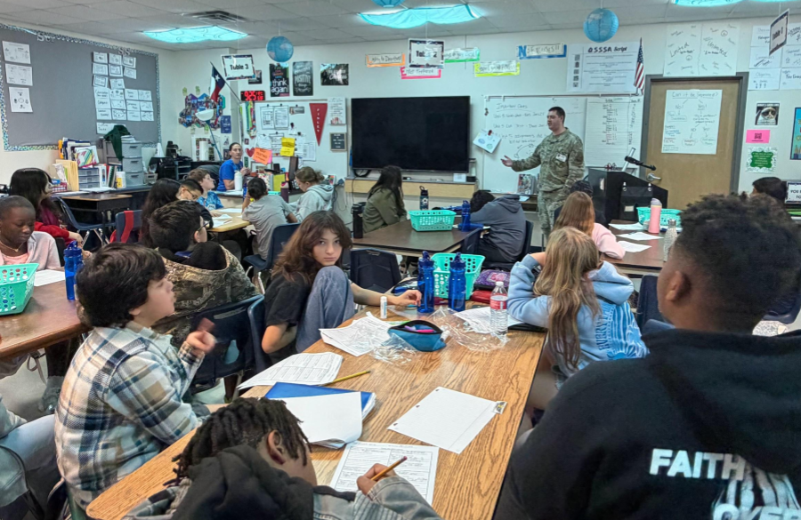 a parent volunteer presenting to classes about their chosen career on Career Day