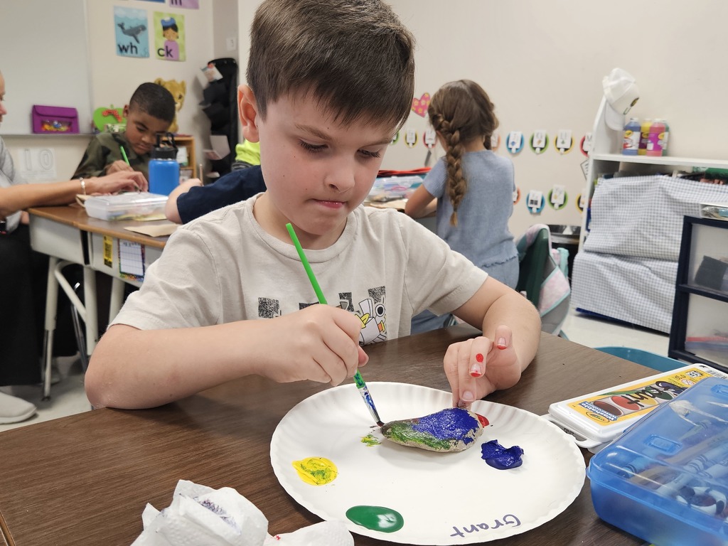 Kindergarten classes enjoyed rock painting