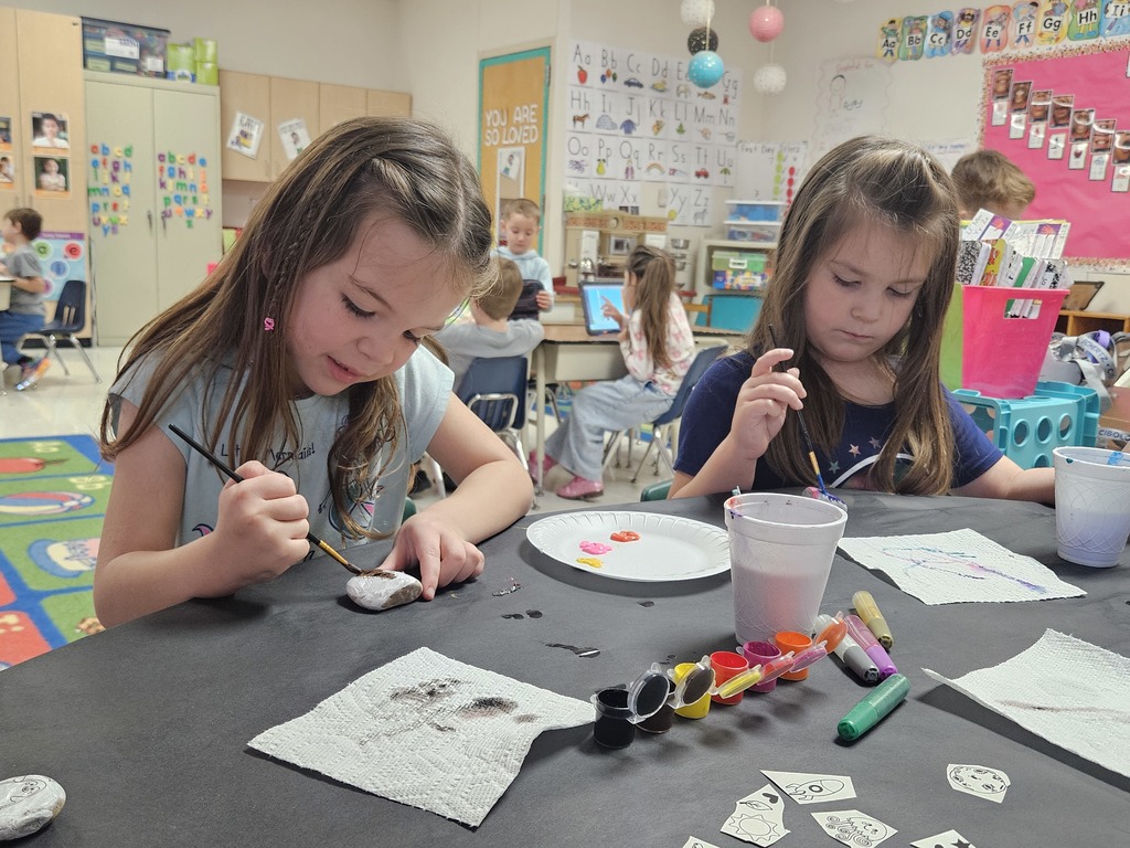 Kindergarten classes enjoyed rock painting