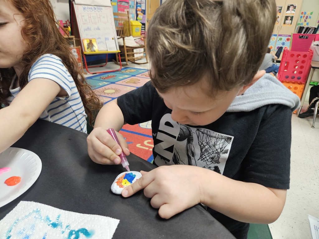 Kindergarten classes enjoyed rock painting