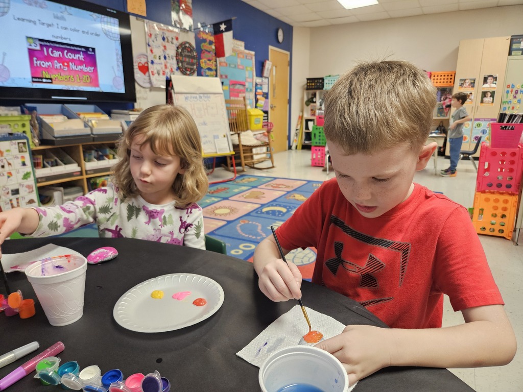 Kindergarten classes enjoyed rock painting