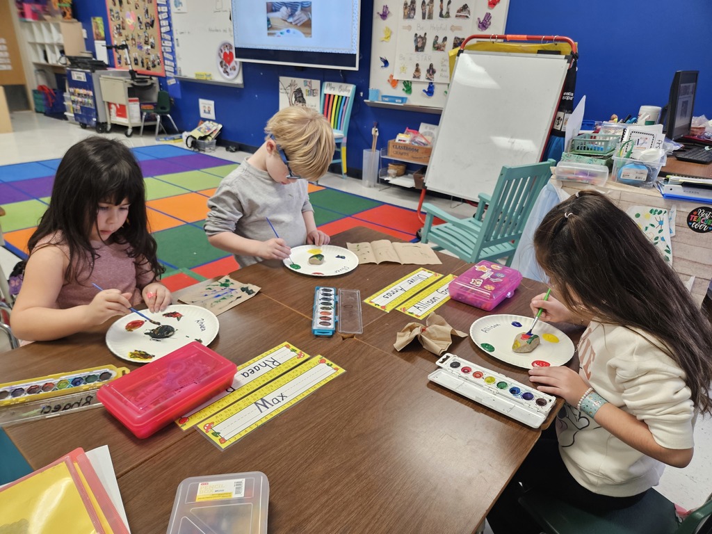 Kindergarten classes enjoyed rock painting