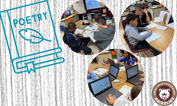 4th grade students engaging in poetry writing.