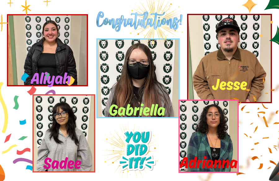 5 students pose for photo 