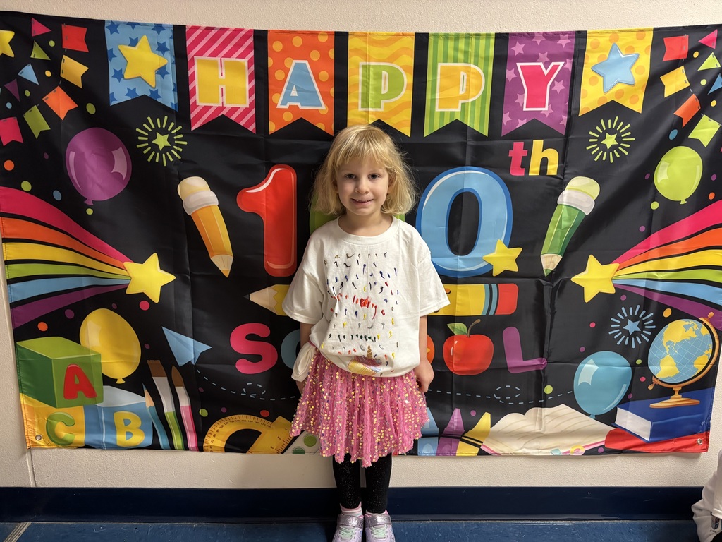 PreK students celebrating 100 days of school.