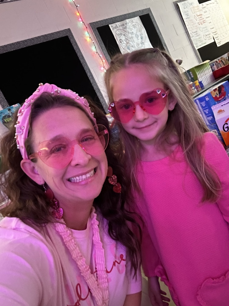 teacher and student is matching hear sunglasses