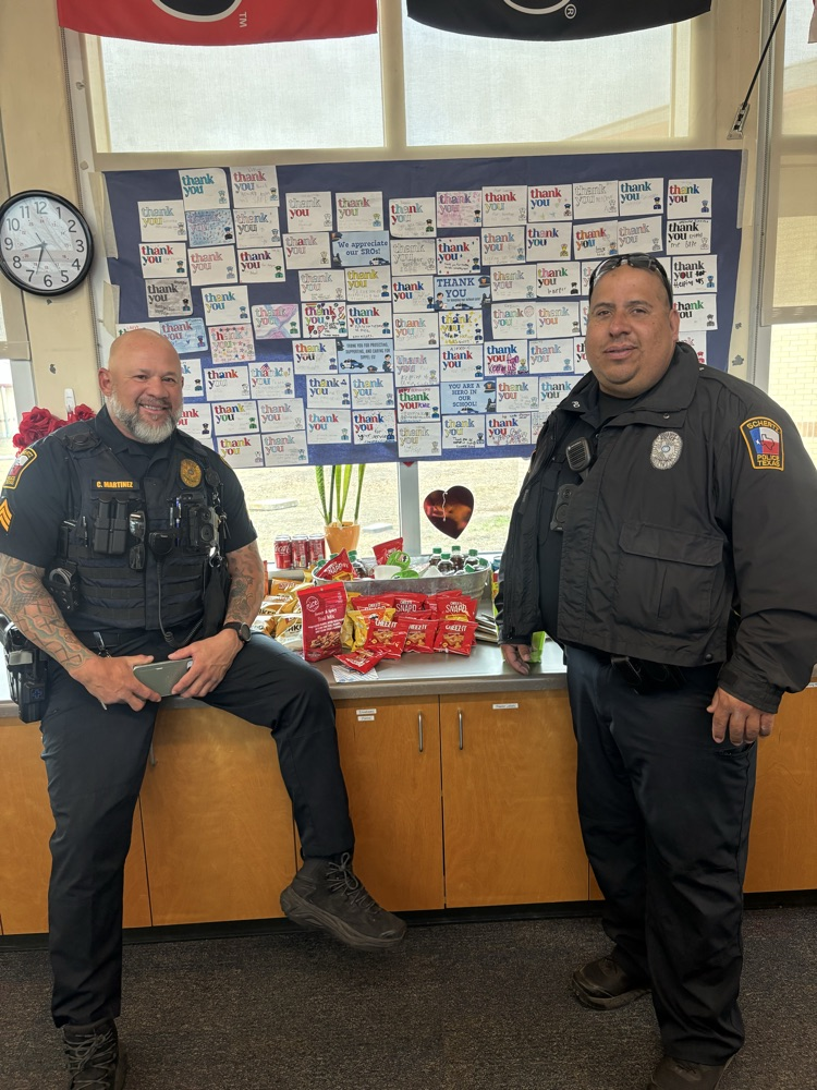 Officers Martinez and Zuniga for SRO Appreciation day