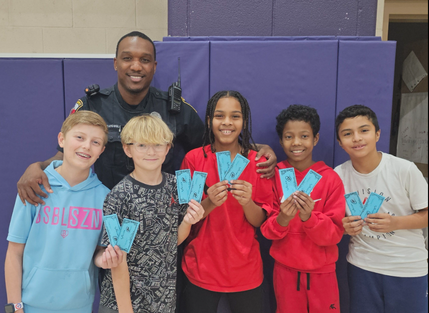 Officer J with some 5th grade students