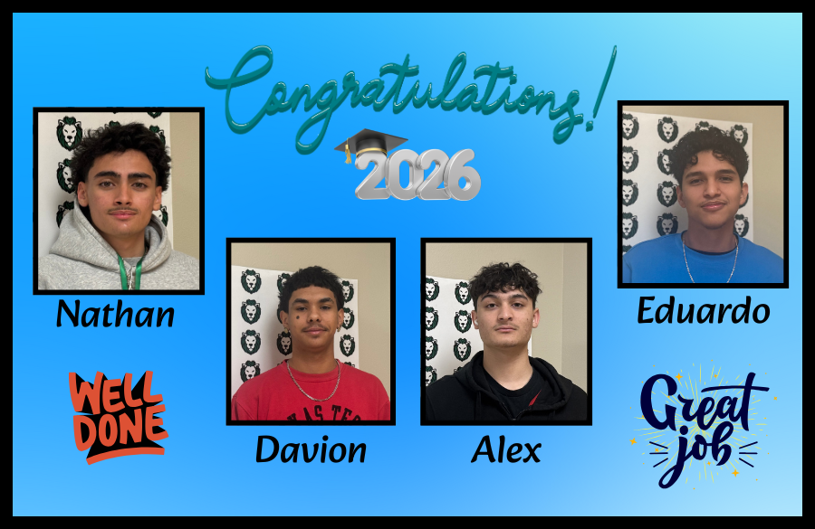 Four male students pose for picture 