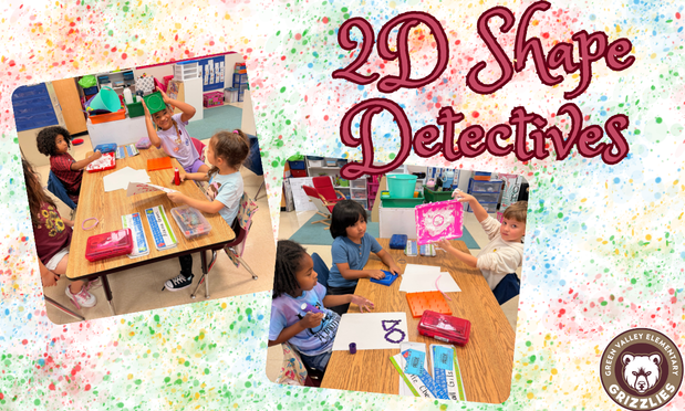 Kinder detectives learning about 2D shapes!
