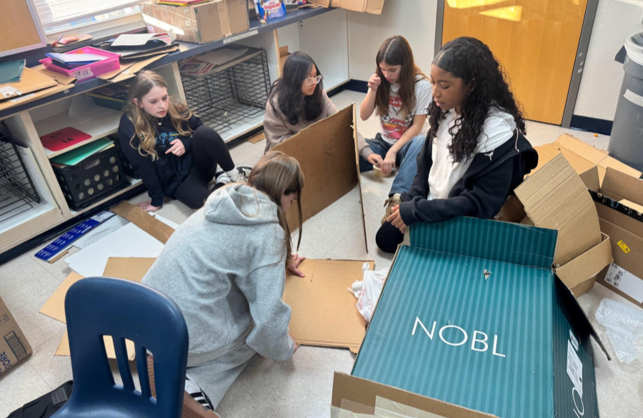 art students working on Big Art Day event projects