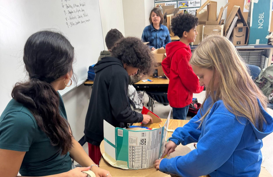 art students working on Big Art Day event projects
