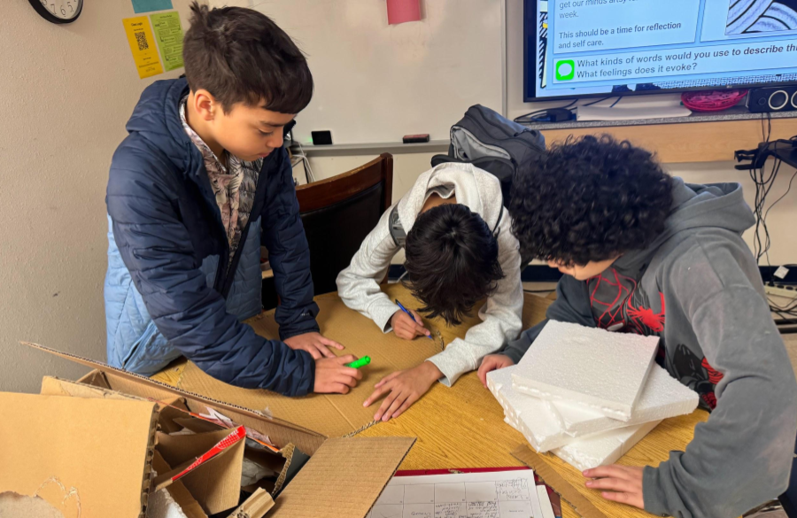 art students working on Big Art Day event projects