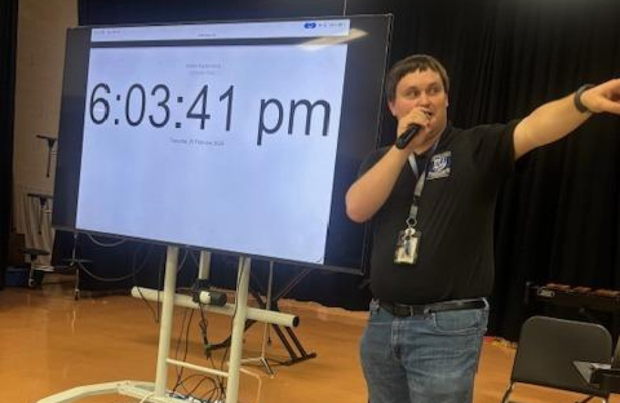 Mr Miller giving instructions at Solo & Ensemble contest