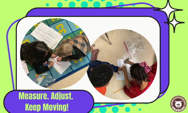 Students measuring using iteration. 