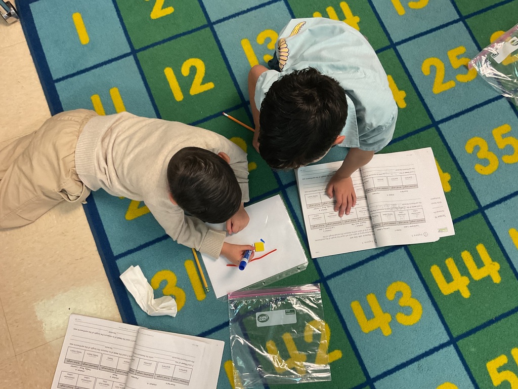 Students measuring using iteration. 